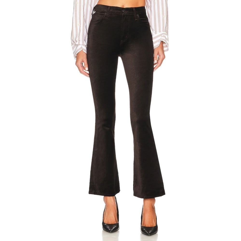 Citizens of Humanity Dark Brown Velvet Lilah High-rise Bootcut Jeans Pony 26